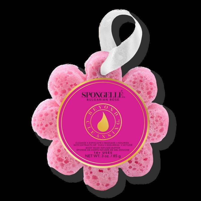 Bulgarian Rose Wild Flower Bath Sponge Built-In Body Wash Shower Loofah Sponge for Women