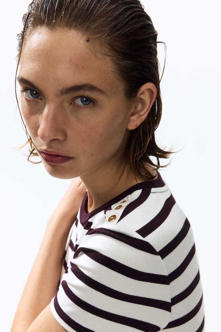 Button-Detail Viscose Top