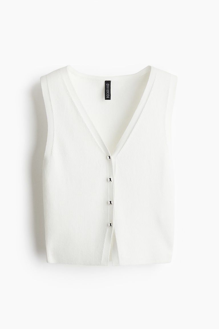 Button-Front Sweater Vest