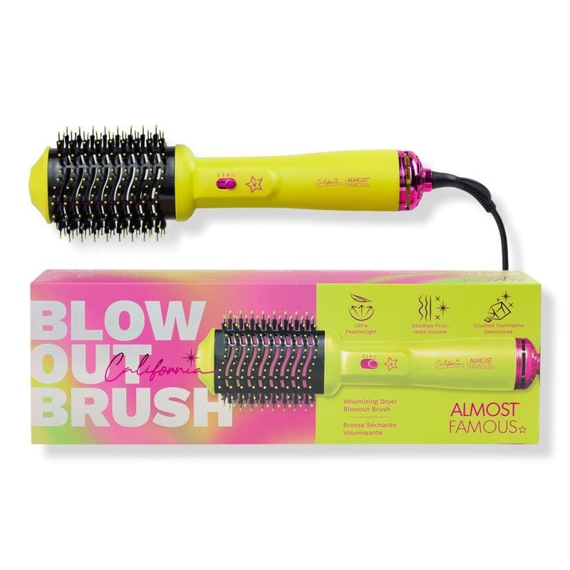 California 3-in-1 Tourmaline Ceramic Blowout Brush & Styler - Yellow