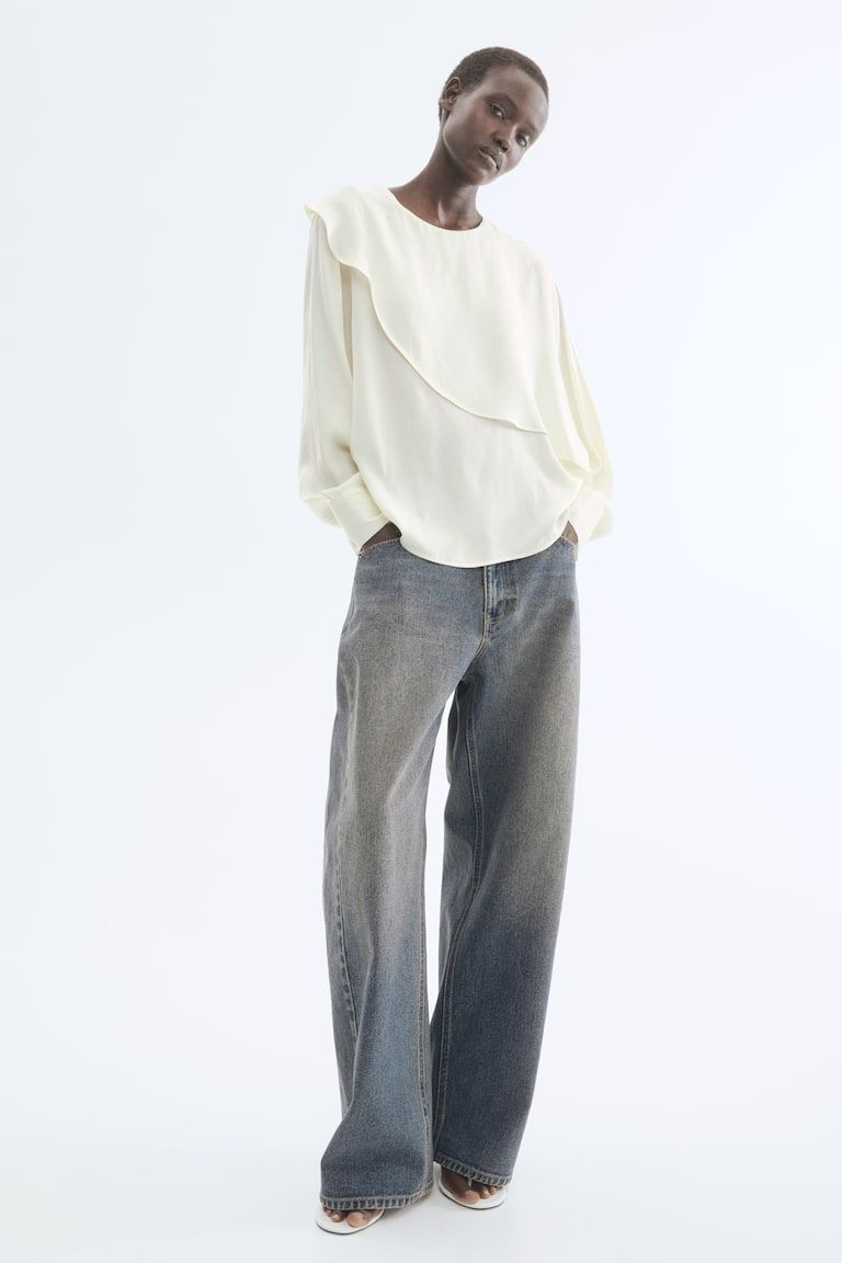 Cape-Detail Blouse