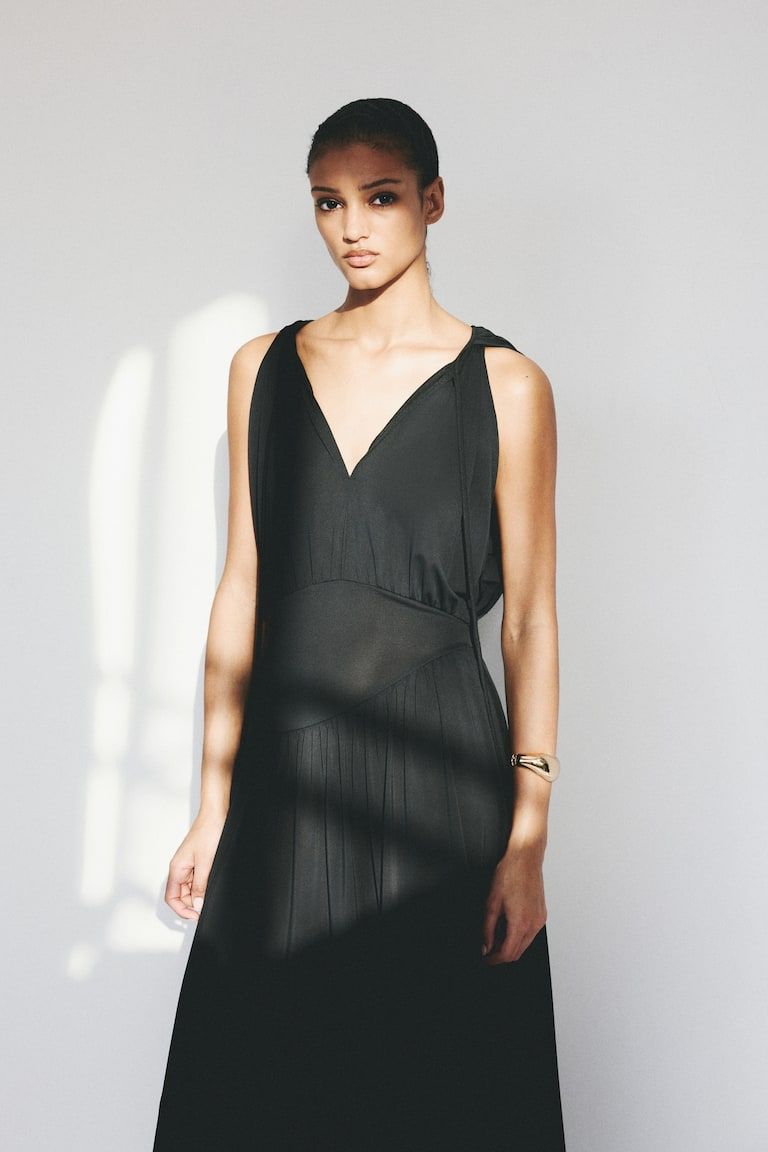 Cape-Detail Jersey Dress