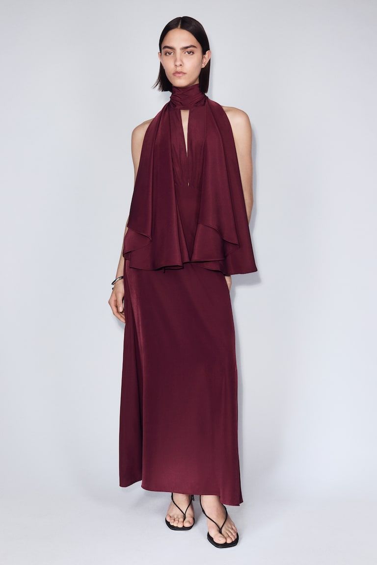 Cape-Sleeved Kaftan Dress