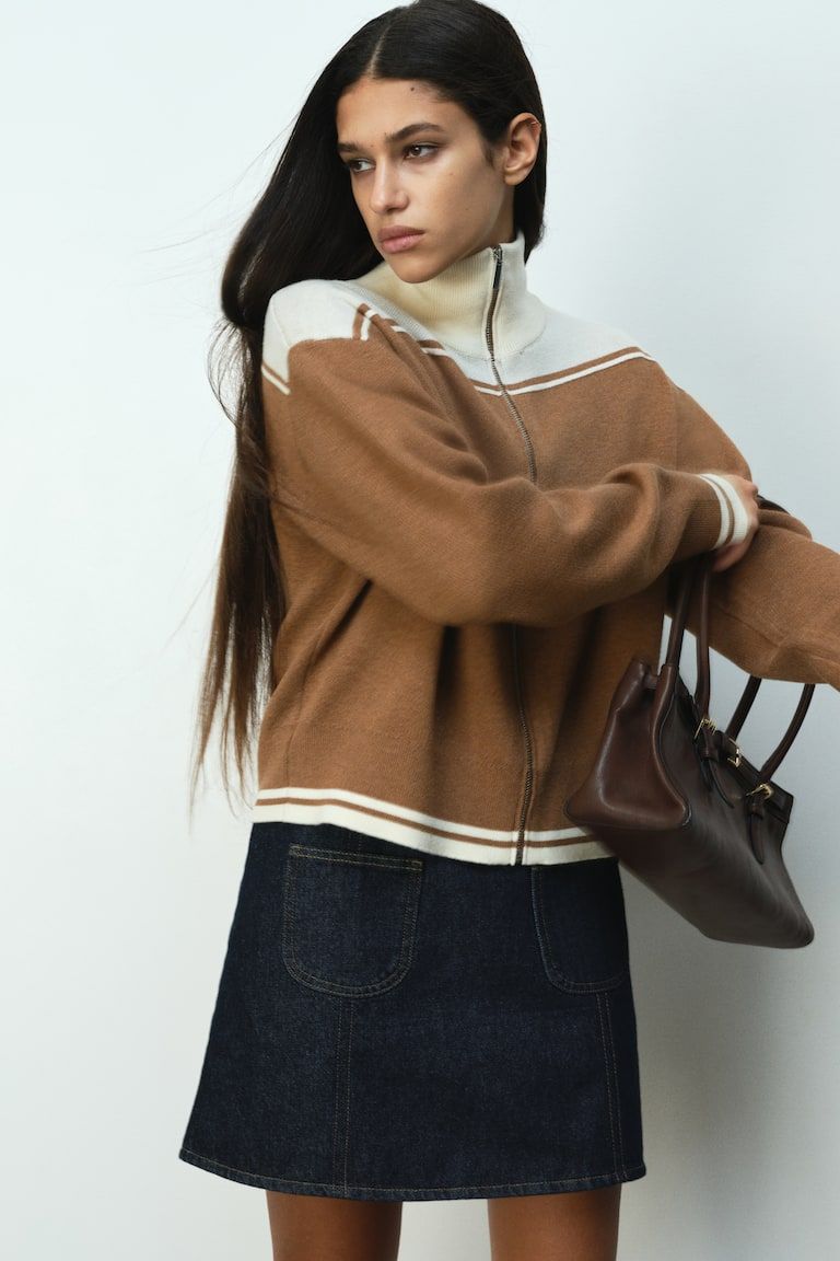 Cardigan with Zipper