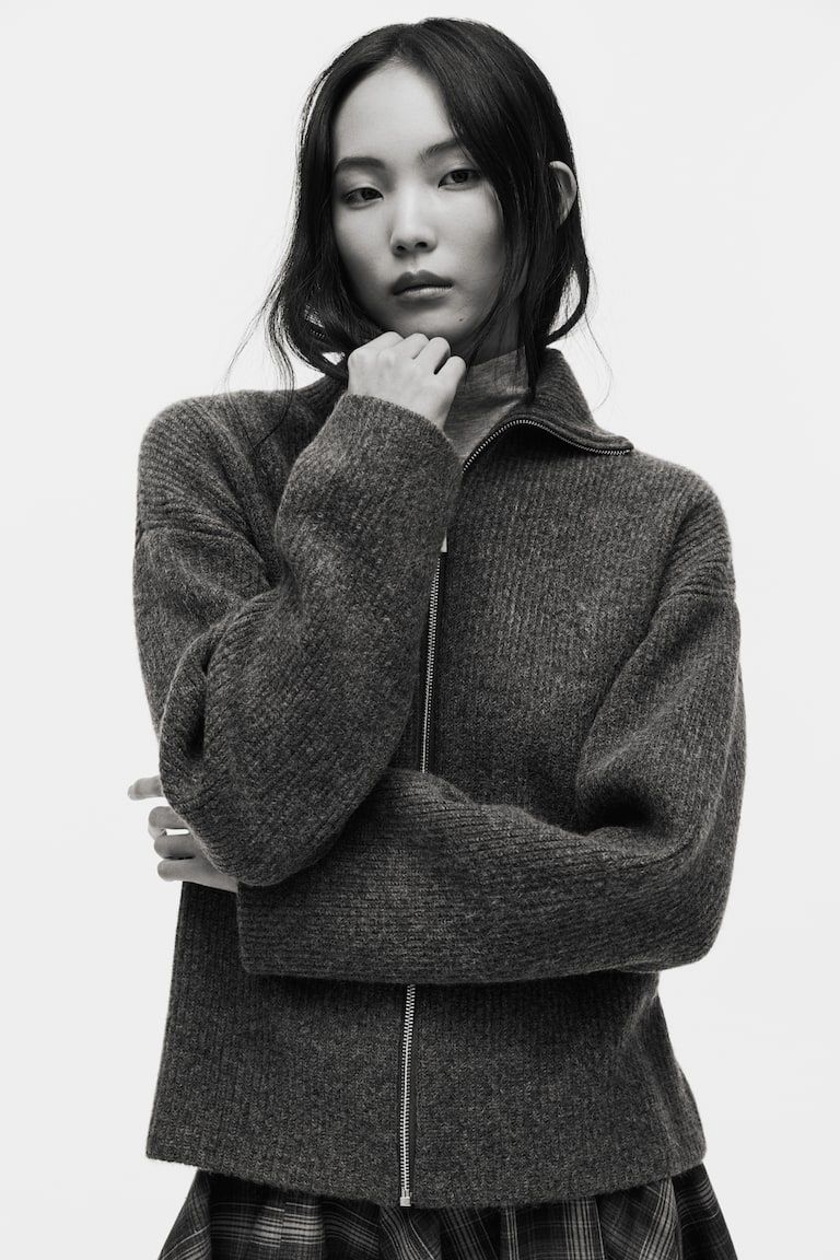 Cardigan with Zipper