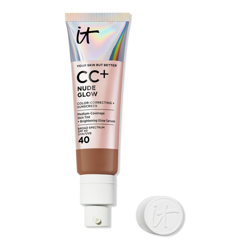 CC+ Nude Glow Lightweight Foundation + Glow Serum with SPF 40 - Deep Bronze
