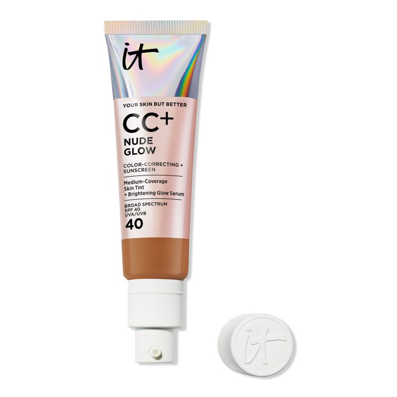 CC+ Nude Glow Lightweight Foundation + Glow Serum with SPF 40 - Deep Honey