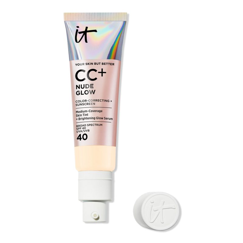 CC+ Nude Glow Lightweight Foundation + Glow Serum with SPF 40 - Fair Warm