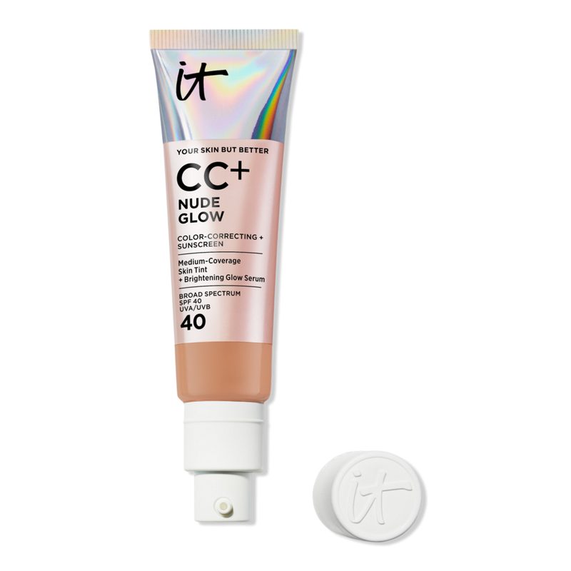 CC+ Nude Glow Lightweight Foundation + Glow Serum with SPF 40 - Rich Honey