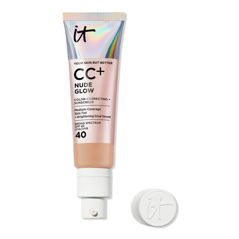 CC+ Nude Glow Lightweight Foundation + Glow Serum with SPF 40 - Tan