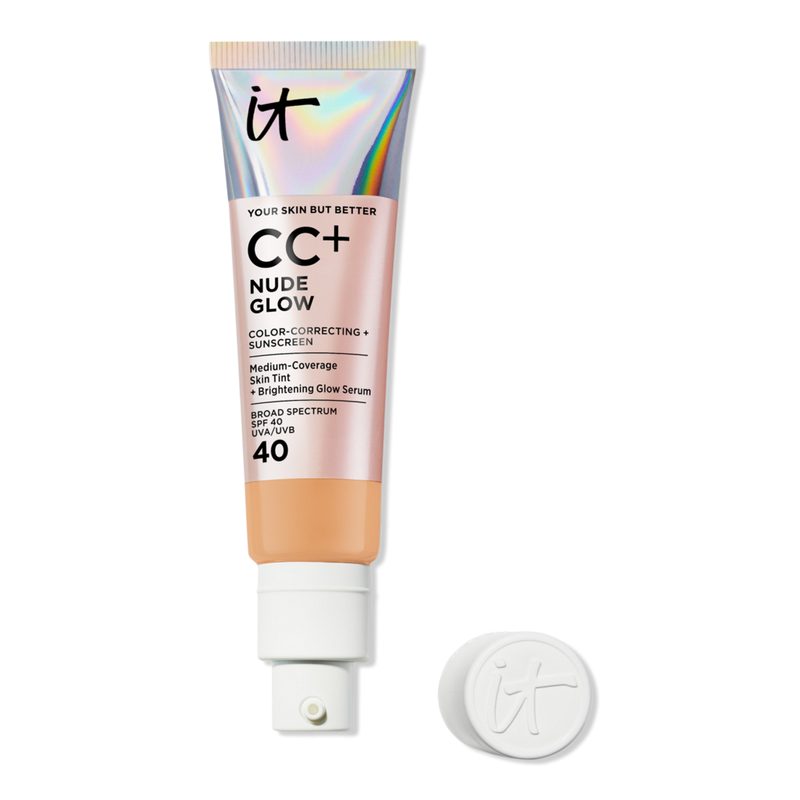 CC+ Nude Glow Lightweight Foundation + Glow Serum with SPF 40 - Tan Warm