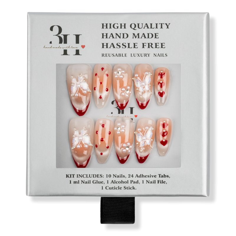 Cherry Blossom Medium Almond Press-On Nails - Xsmall