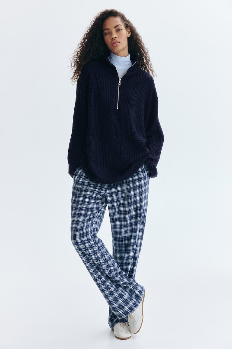 Chunky-Knit Half-Zip Sweater
