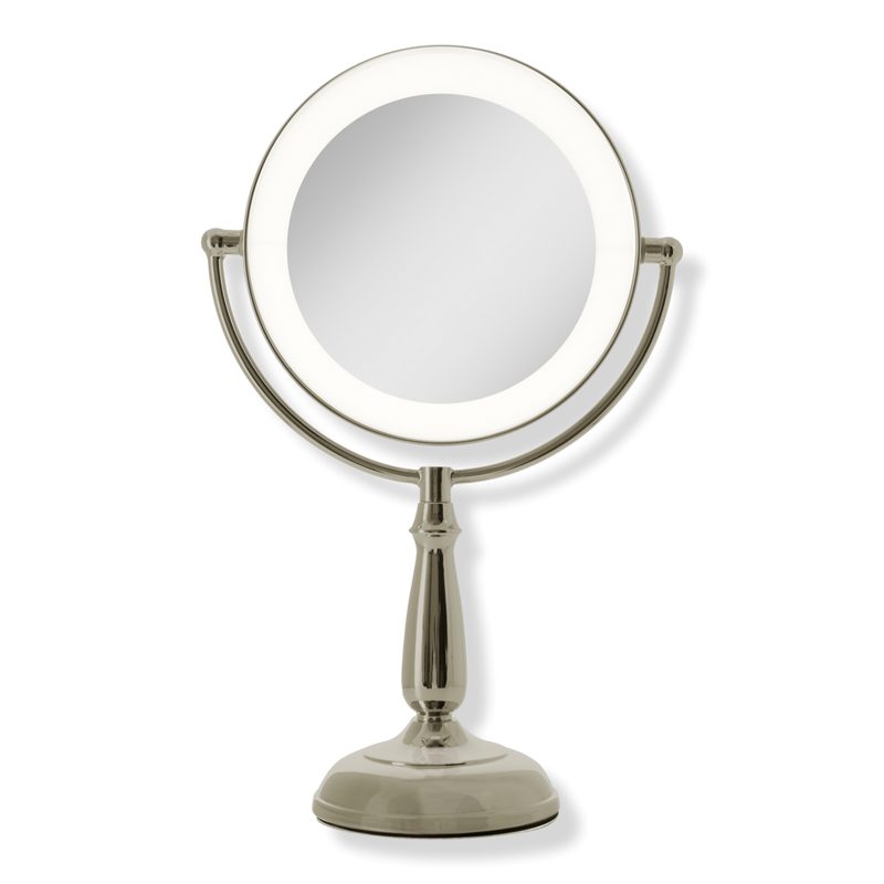 Classic Lighted Makeup Mirror with 10X/1X, Touch Control - Polished Nickel