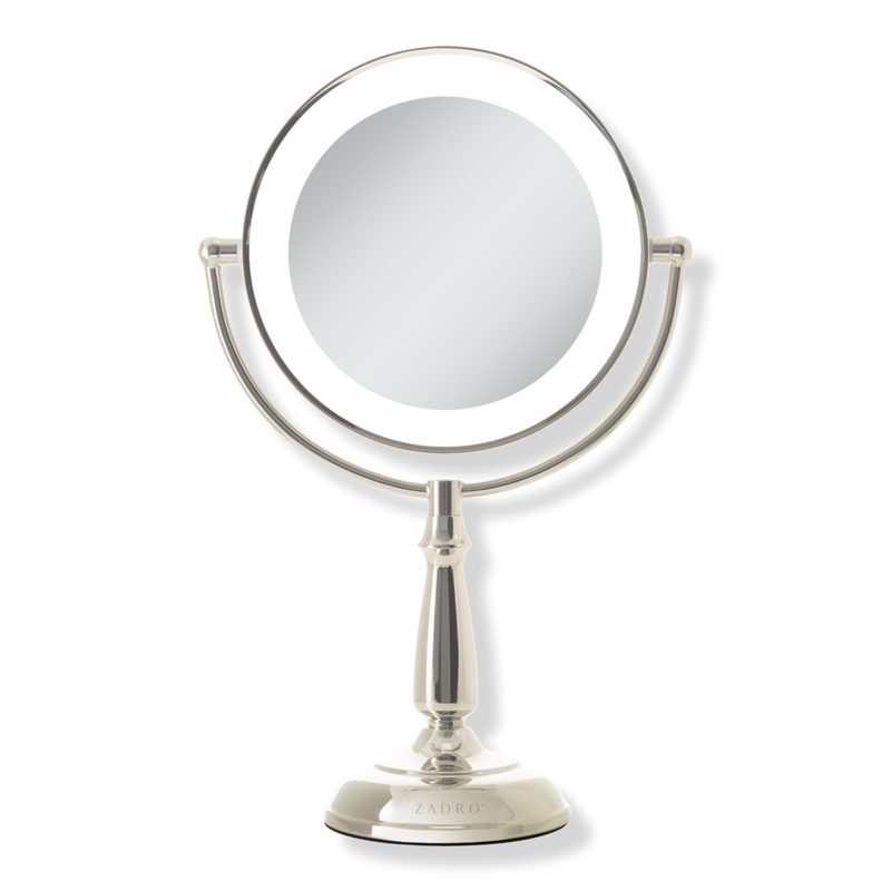 Classic Lighted Makeup Mirror with 5X/1X, Touch Control - Polished Nickel