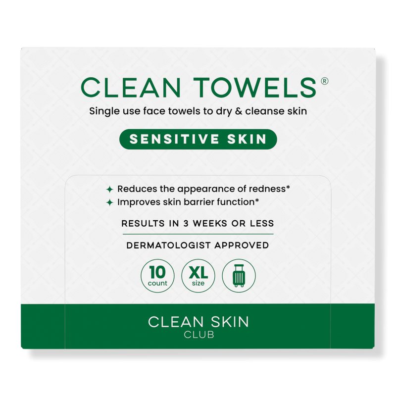 Clean Towels Sensitive Skin Disposable Face Towels - 10 ct