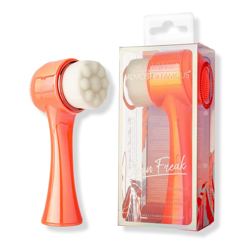 "Cleanse It" 550K Microfiber 2-in-1 Exfoliator Brush - Orange