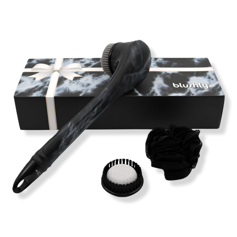 Cleansing & Exfoliating Body Brush with Heads-Marble Edition - Black Marble