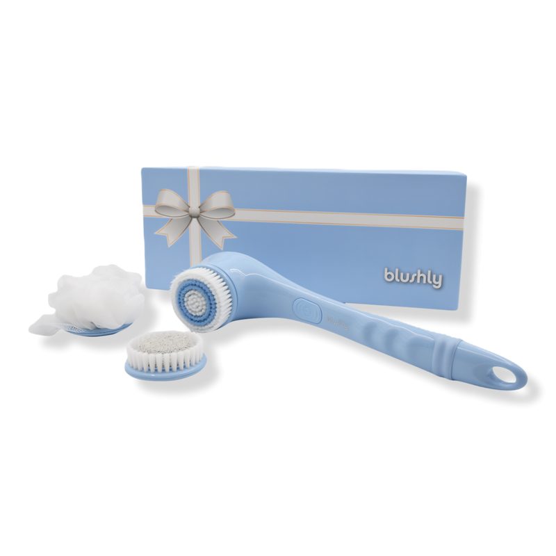 Cleansing & Exfoliating Body Brush with Heads-Solid Edition - Blue