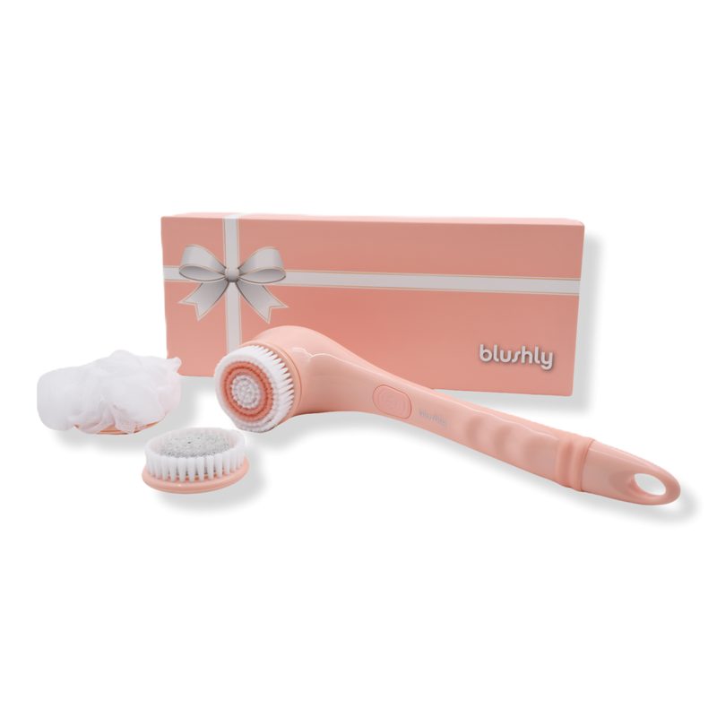 Cleansing & Exfoliating Body Brush with Heads-Solid Edition - Peach