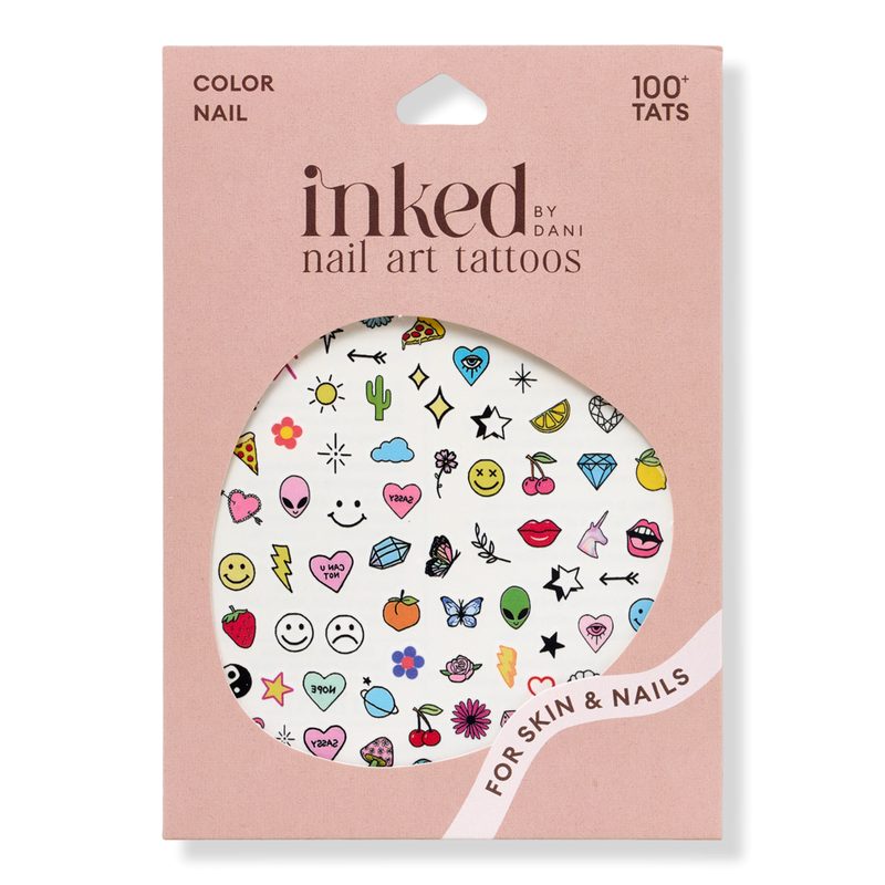 Color Nail Art Temporary Tattoo Pack