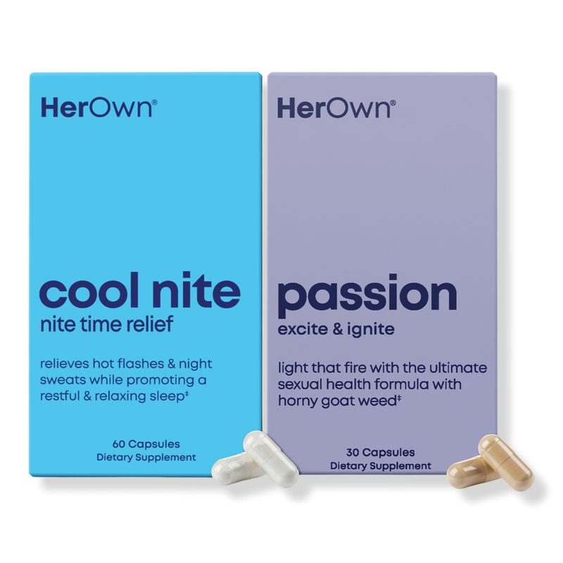 Cool Nite + Passion Capsules: Nighttime Menopause Relief & Intimacy Support Bundle