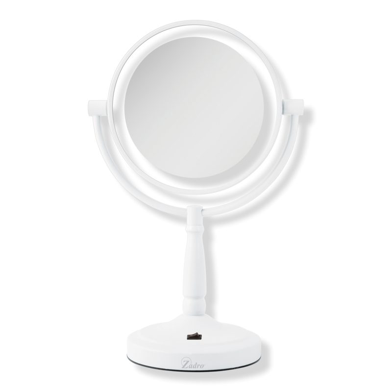 Cordless LED Lighted Makeup Mirror with 10X/1X - White