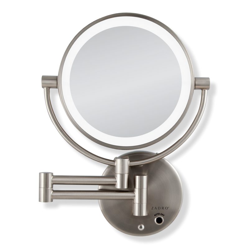 Cordless LED Lighted Wall Mounted Makeup Mirror - 5X/1X Magnification