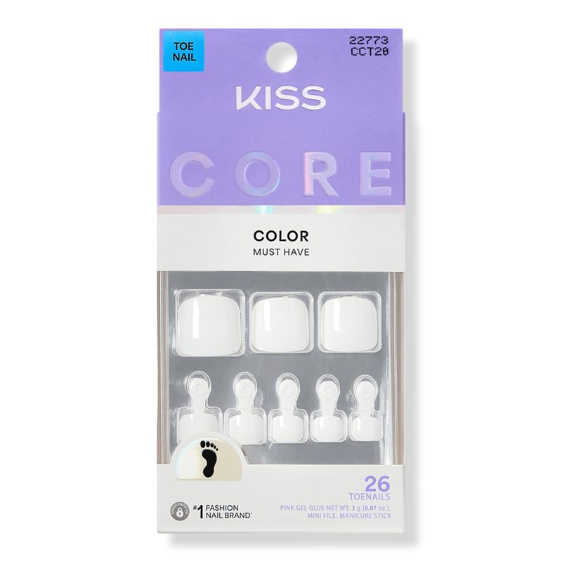 Core Color Short Squoval Press On Toenails, Toe-tally Yours