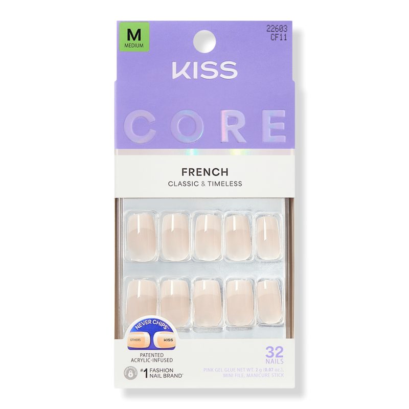 Core French Medium Squoval Press On Nails - Scenario