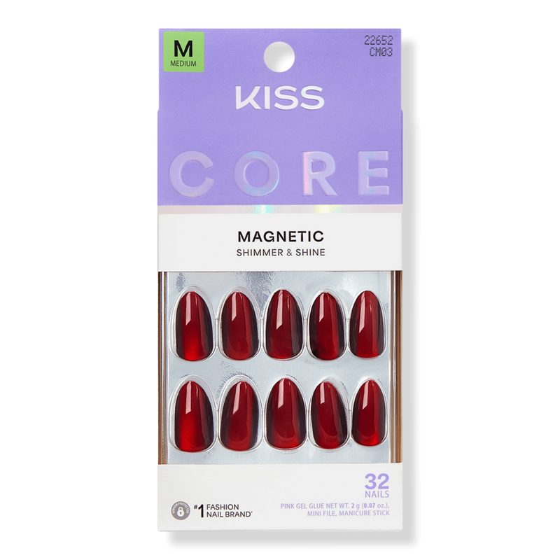 Core Magnetic Medium Almond Press On Nails, Apple Blossom