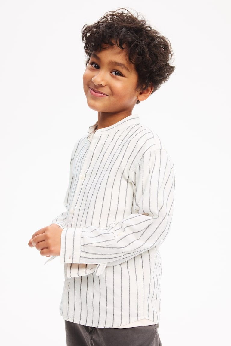 Cotton Band Collar Shirt