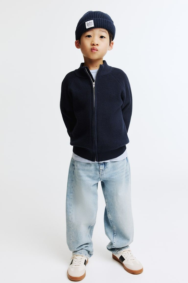Cotton Cardigan with Zipper