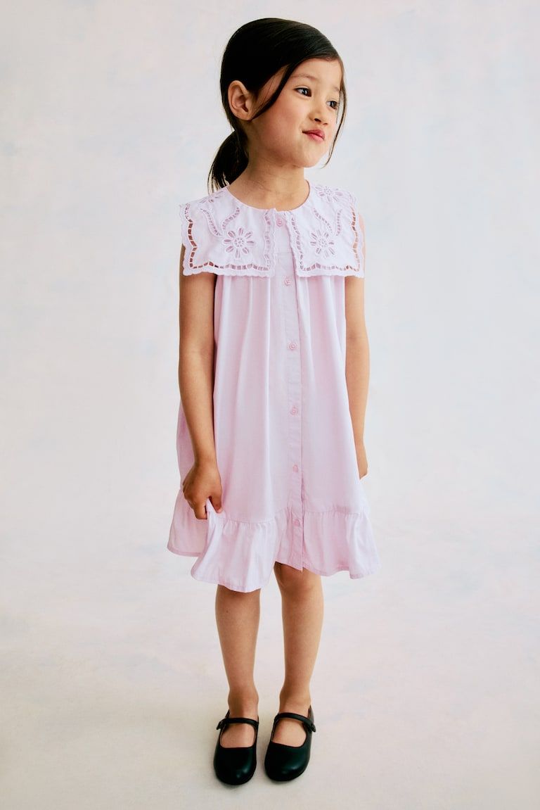 Cotton Dress with Sailor Collar