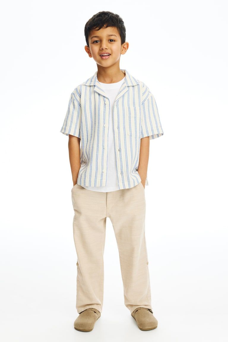 Cotton Roll-Up Pants