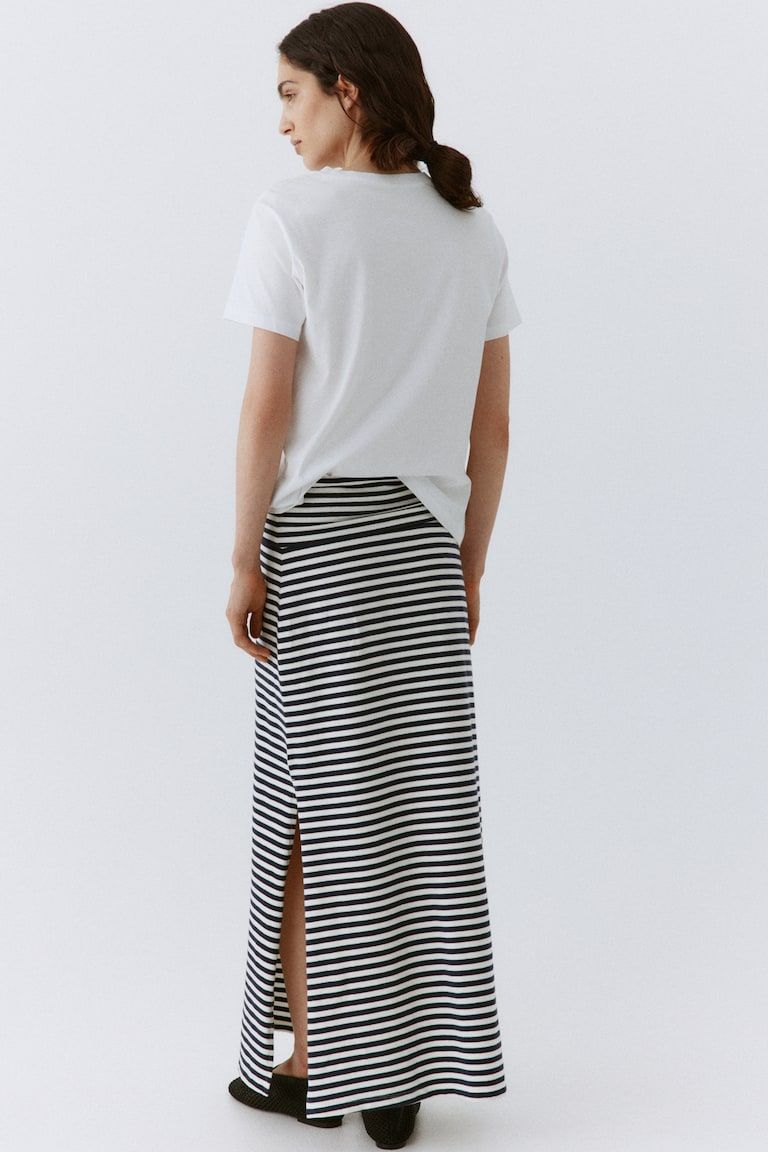 Cotton Skirt with Foldover Waist