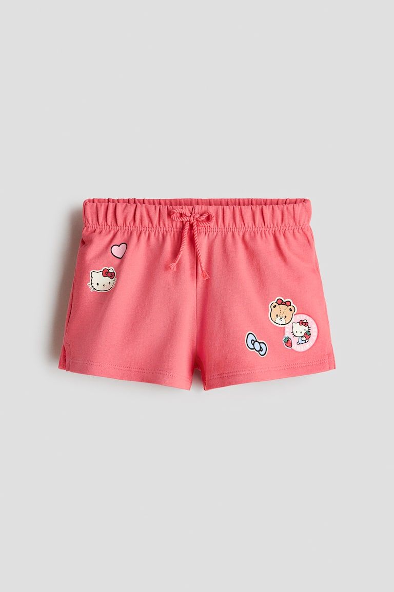 Cotton Sweatshorts with Printed Motif