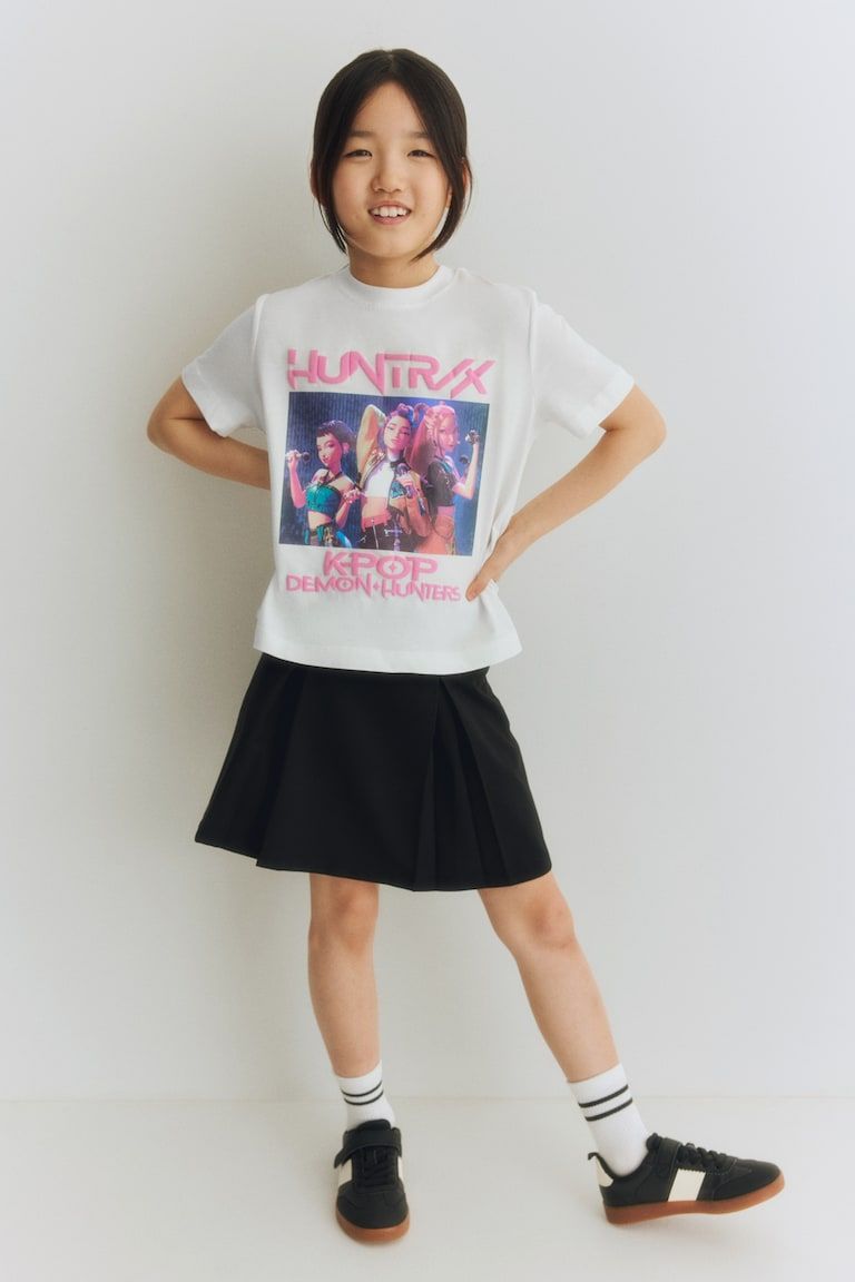 Cotton T-Shirt with Printed Motif