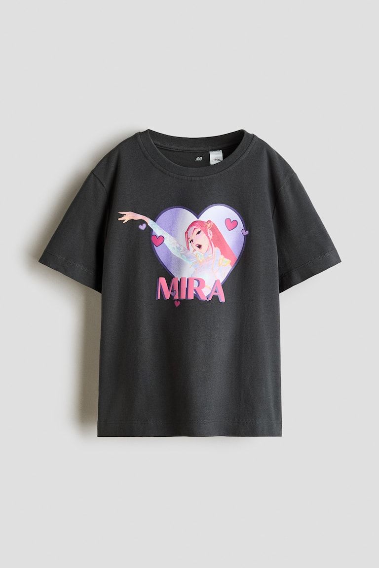 Cotton T-Shirt with Printed Motif