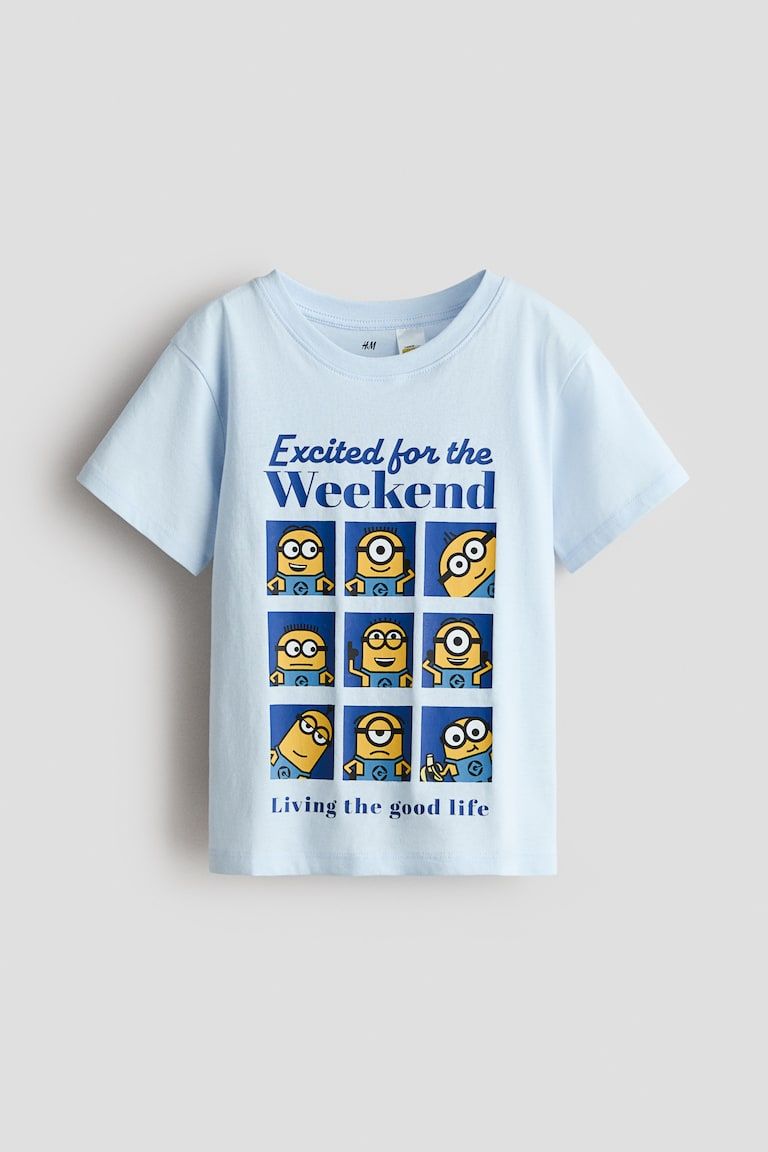 Cotton T-Shirt with Printed Motif