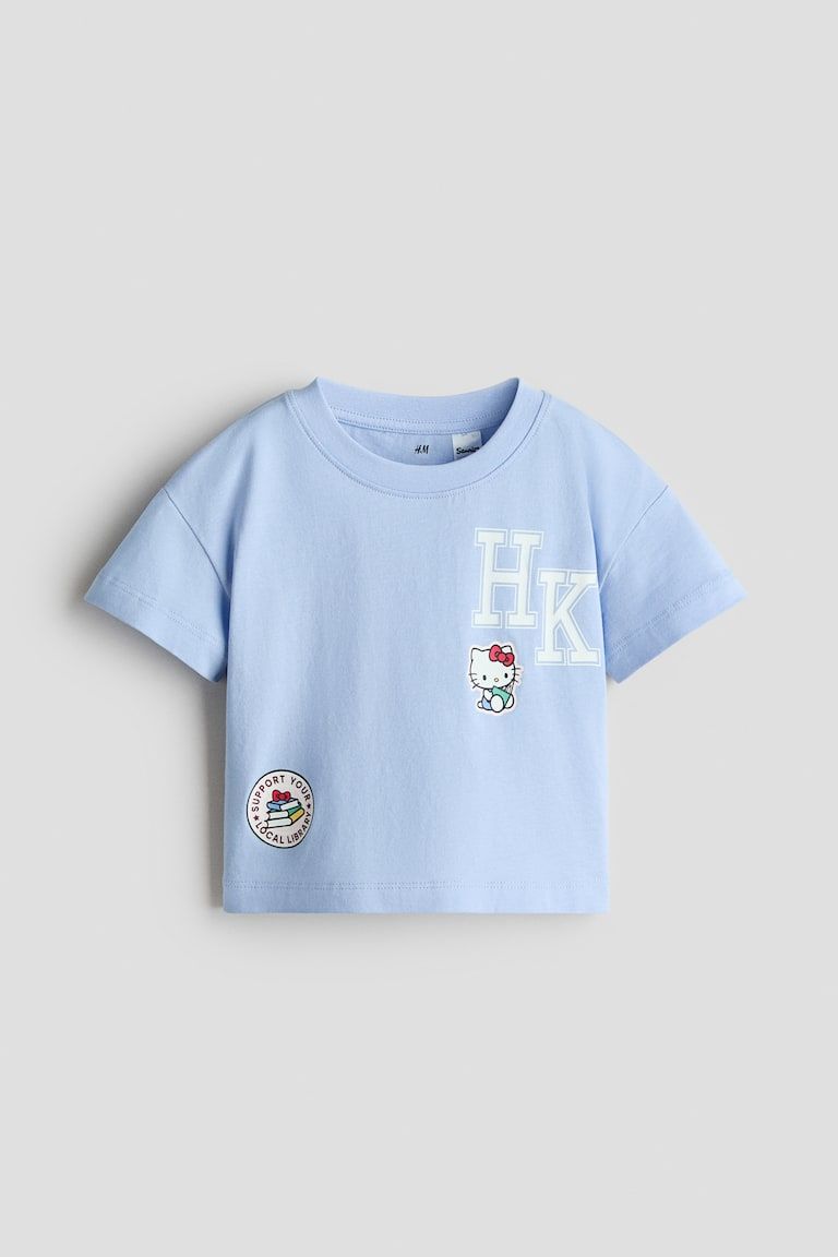 Cotton T-Shirt with Printed Motif
