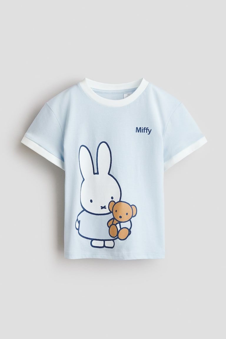 Cotton T-Shirt with Printed Motif