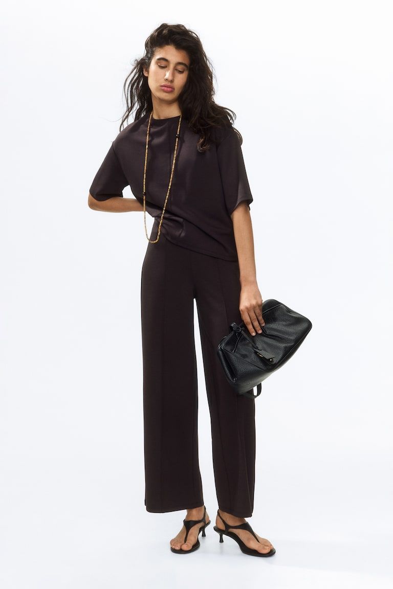 Crease-Front Jersey Pants