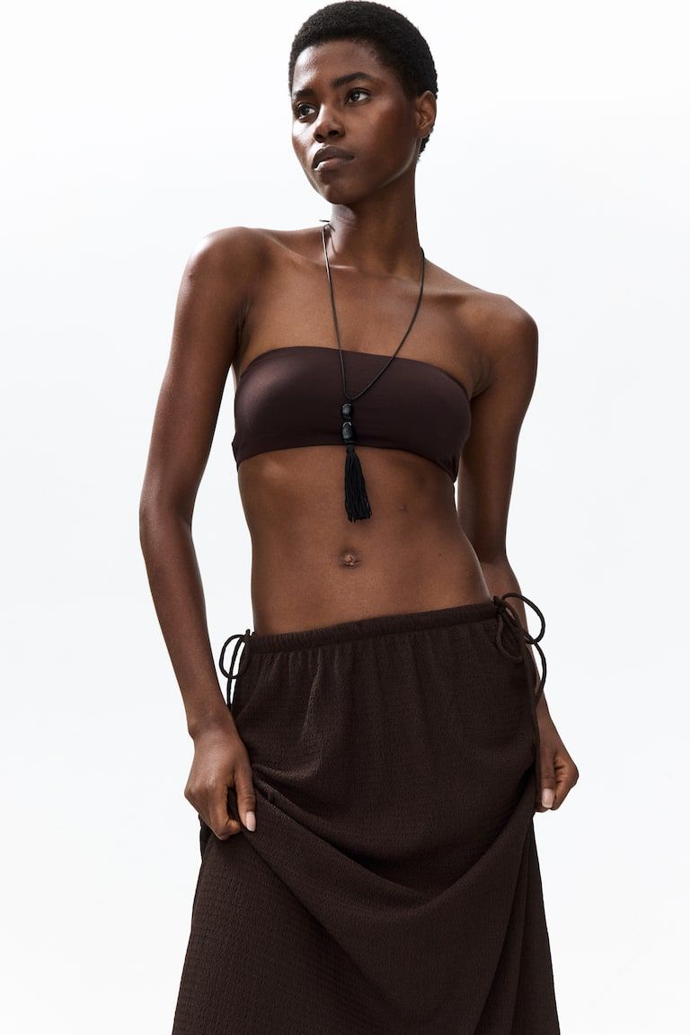 Crinkled Drawstring Skirt