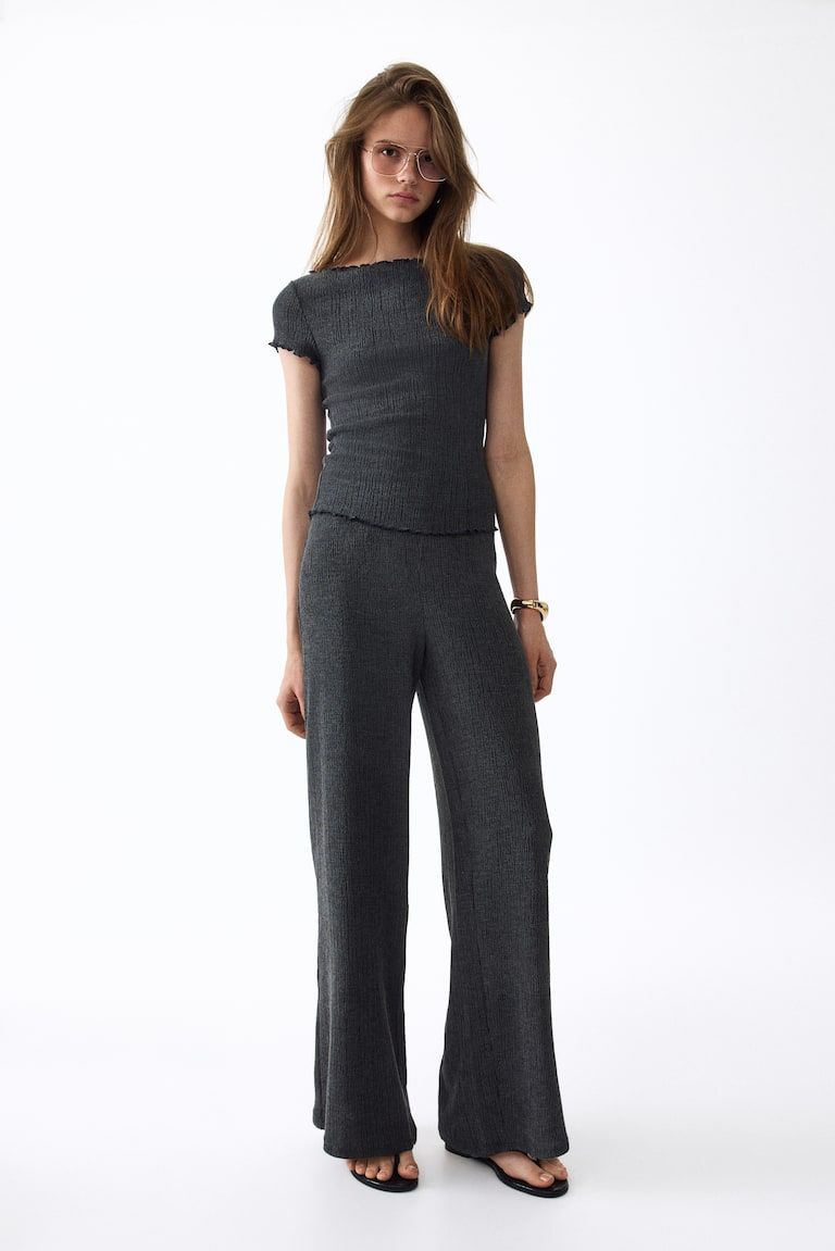 Crinkled Jersey Pants