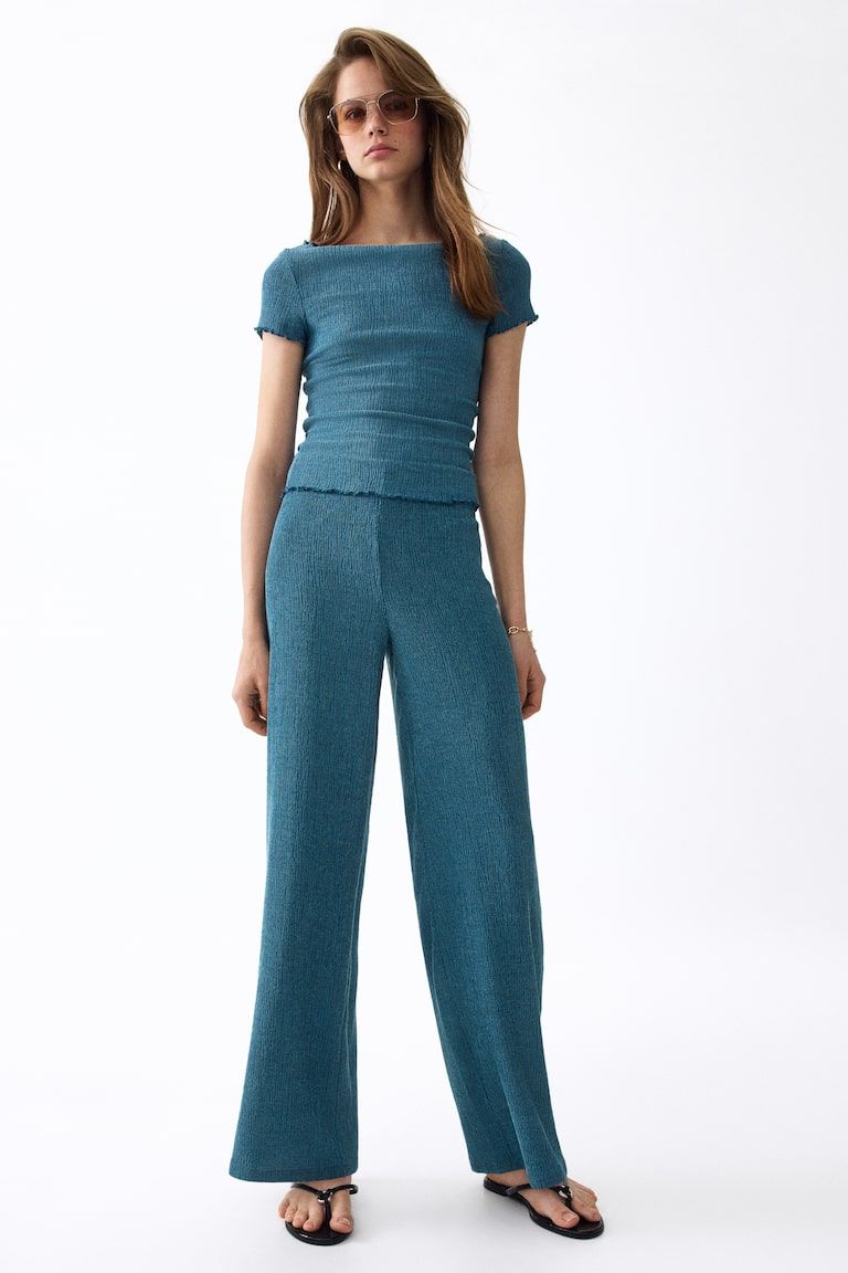 Crinkled Jersey Pants
