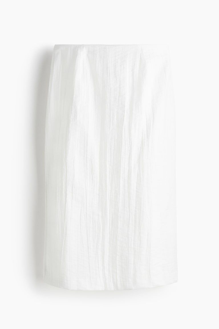 Crinkled Pencil Skirt