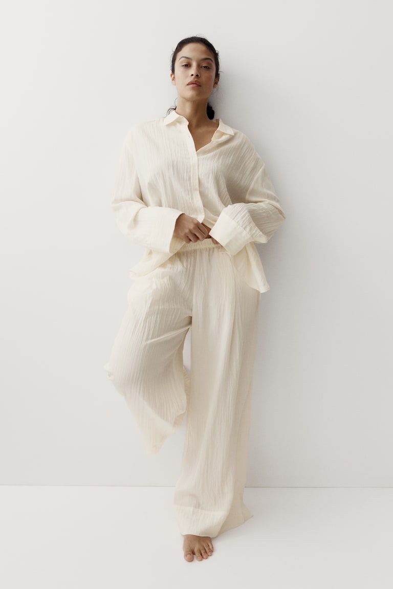 Crinkled Pull-On Pants