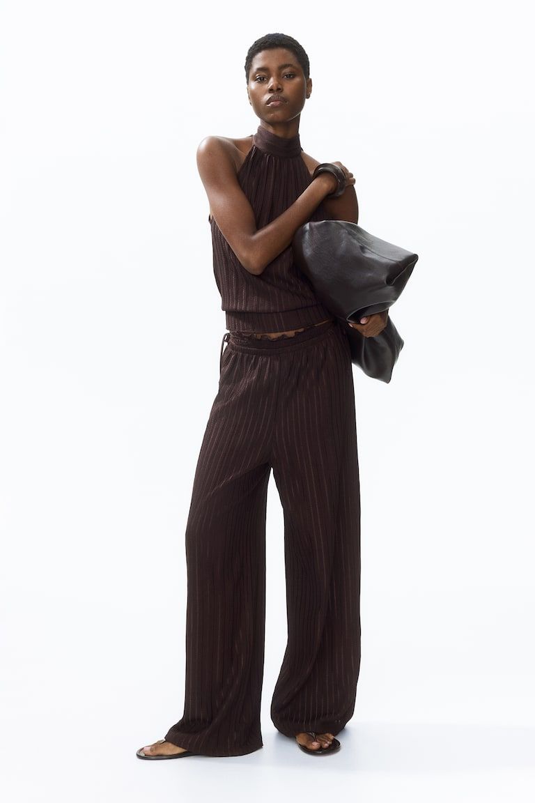 Crinkled Pull-On Pants