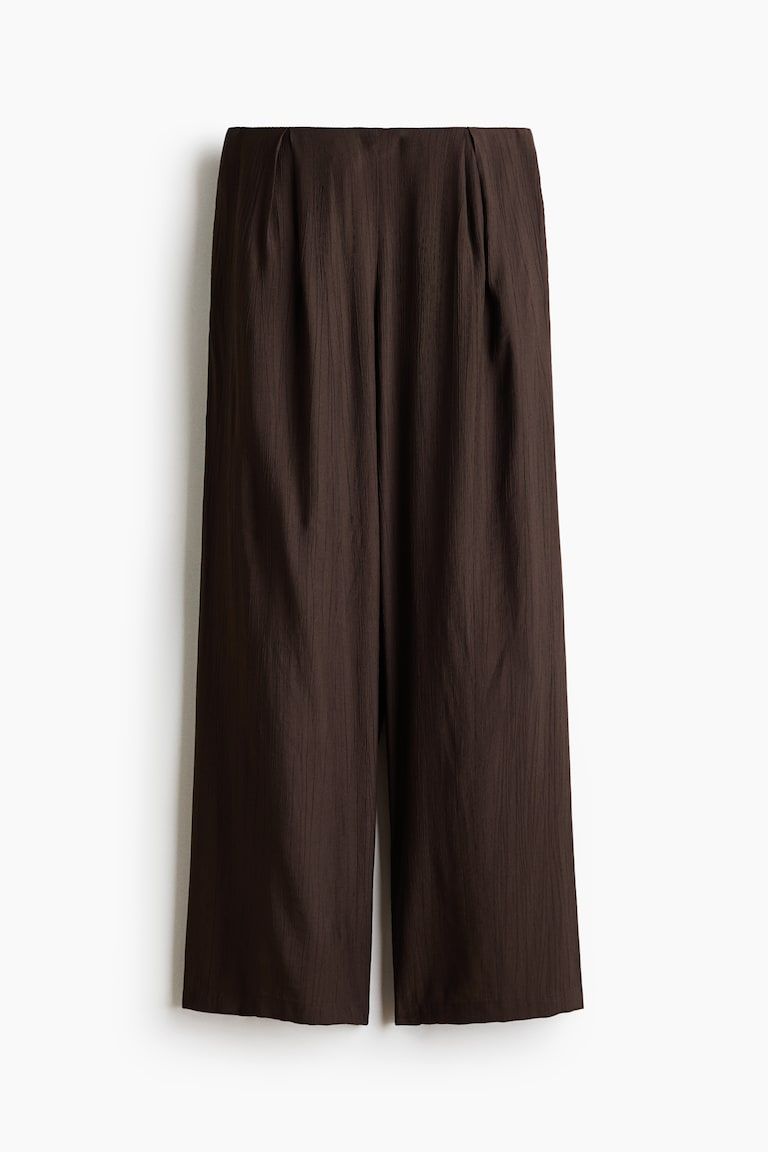 Crinkled Viscose-Blend Pants